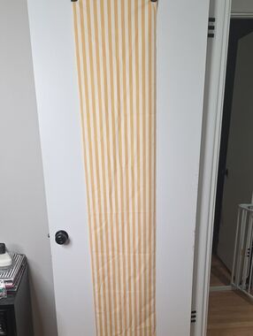Yellow and White Striped Decorative Table Runner